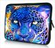 Laptophoes 11,6 inch panter blauw paars design - Sleevy