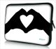 Laptophoes 13,3 inch love zwart wit - Sleevy