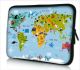 Laptophoes 13,3 inch wereldkaart dieren - Sleevy