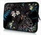 Laptophoes 13,3 inch zwart patroon bloemen - Sleevy