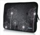 Tablet hoes / laptophoes 10,1 inch zwart wit bloemen - Sleevy