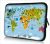 Laptophoes 14 inch wereldkaart dieren - Sleevy